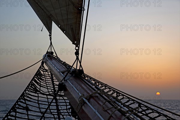 Safety netting under bowsprit of the Oosterschelde