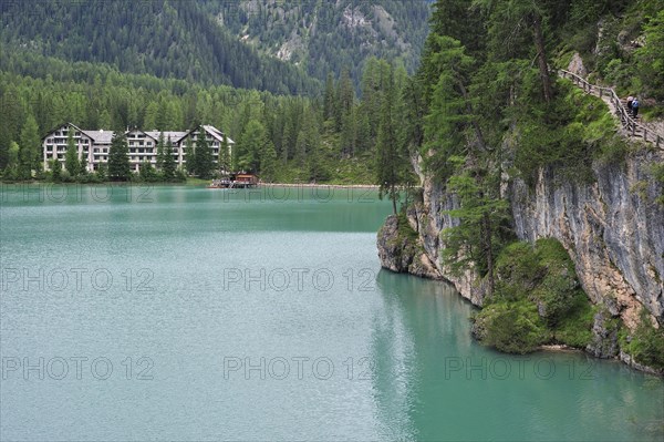 Hotel along the lake Lago di Braies