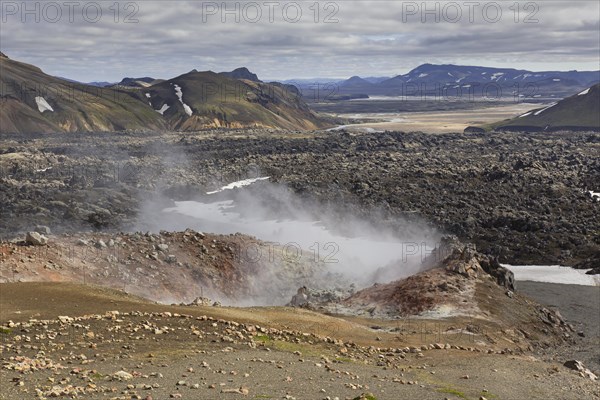 Steam from fumaroles