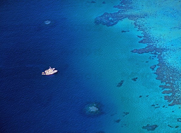 Aerial View of Michaelmas Reef offshore from Cairns Queensland Australia