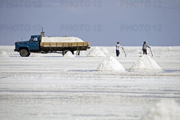 Salt production at the Salar de Uyuni