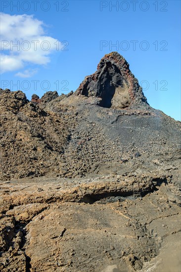 View of geological formation of cooled lava