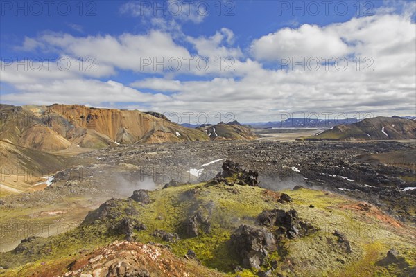 Steam from fumaroles