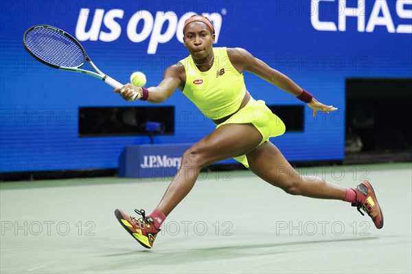 Tennisspielerin Coco Gauff USA in Aktion bei den US Open 2023