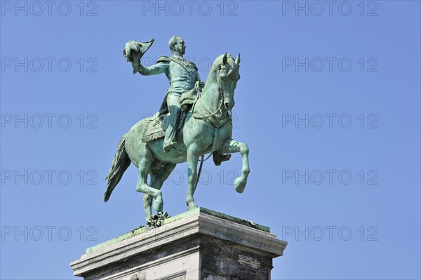 Equestrian statue of Grand Duke William II at the Place Guillame in Luxembourg