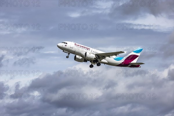 Eurowings aircraft taking off at the airport