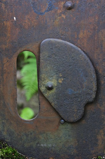 Loophole from German trench at the First World War battlefield Le Linge at Orbey