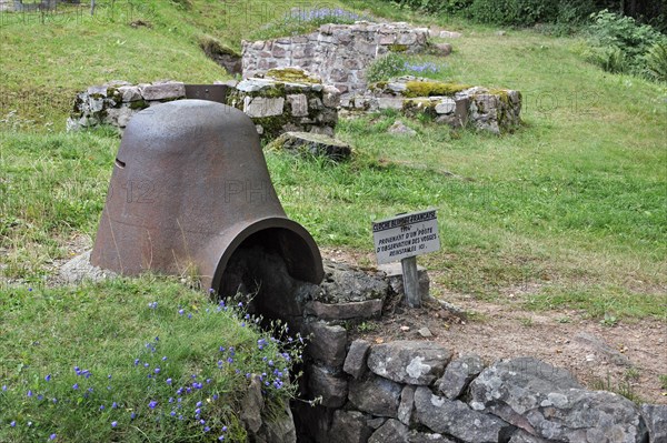 Iron turret from trench at the First World War battlefield Le Linge at Orbey