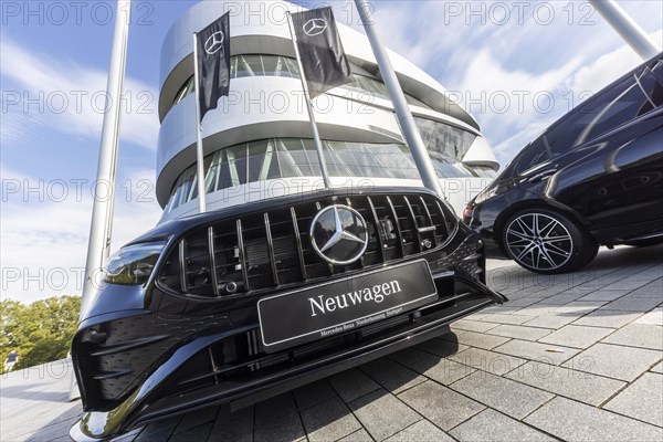 Mercedes-Benz Museum Stuttgart with new cars