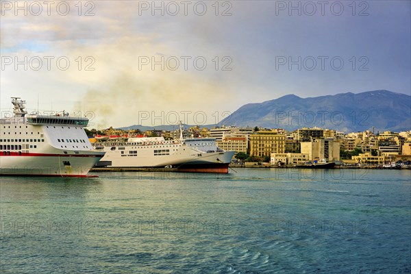 View of port area and bay in Heraklion