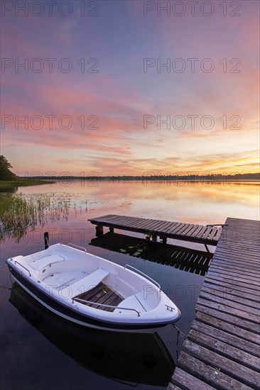 Jetty at sunset at Lake Ratzeburg