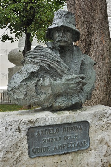 Statue of mountain guide Angelo Dibona at Cortina d'Ampezzo