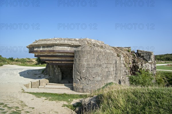 Bombed German Second World War Two bunker at the Pointe du Hoc