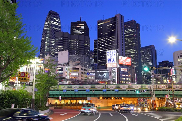 Shinjuku skyscrapers illuminated at night Tokyo Japan Asia