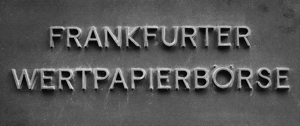 Sign with inscription Frankfurter Wertpapierboerse