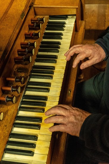 Old piano of the Santa Clara Monastery in the town of Azkoitia next to the Urola river. Founded by Don Pedro de Zuazola