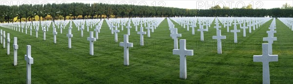 Graves of First World War One soldiers at the Meuse-Argonne American Cemetery and Memorial