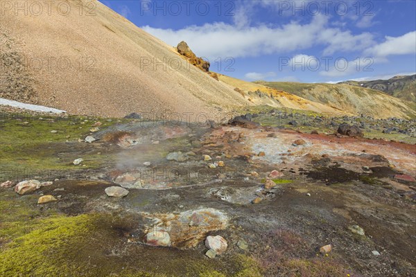 Steam from fumaroles