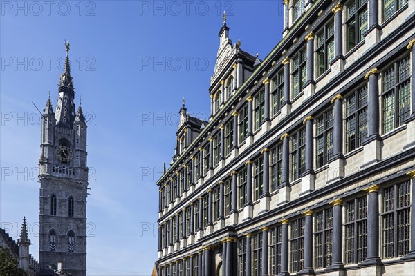 Belfry and the 17th century Ghent town hall