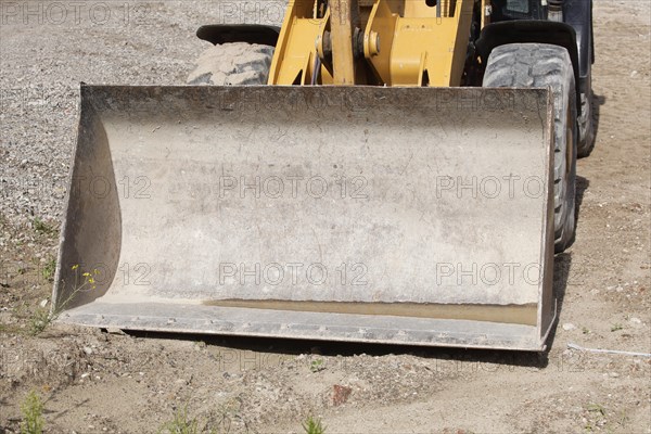 Excavator shovel on a construction site