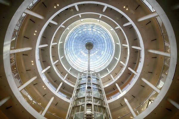 Glass dome of the Karlspassage in the Breuninger department stores'