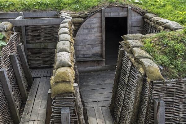 Reconstruction of German First World War One trench showing Heinrich shelter