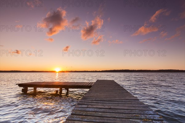 Jetty at sunset at Lake Ratzeburg