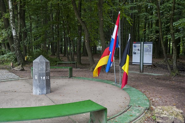 Stone boundary marker on the tripoint of Germany