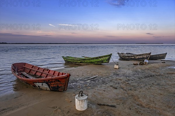 Wooden fishing boats on the shore