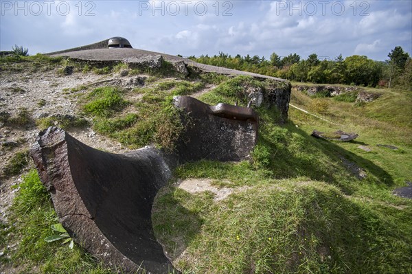 Demolished turret of the of the First World War One Fort de Vaux at Vaux-Devant-Damloup