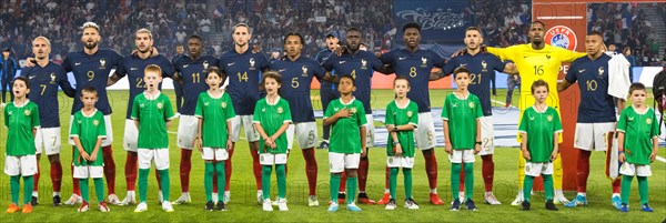 Team France during the national anthem