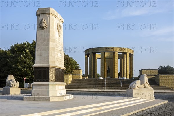 The King Albert I monument and British First World War One Nieuwpoort Memorial to the Missing at Nieuport