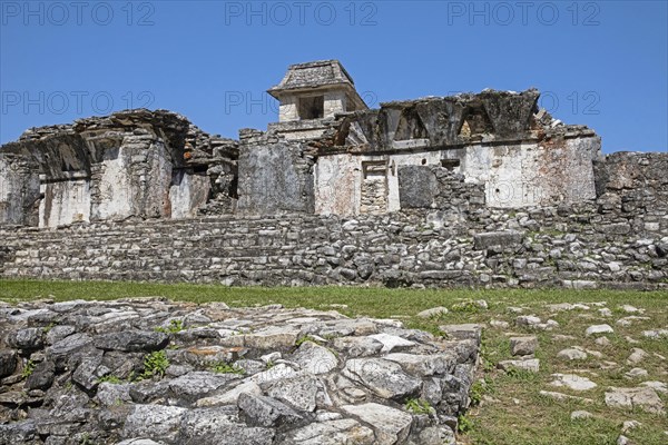 Palace with Observation Tower at the pre-Columbian Maya civilization site of Palenque