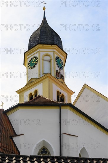 Church tower with clocks