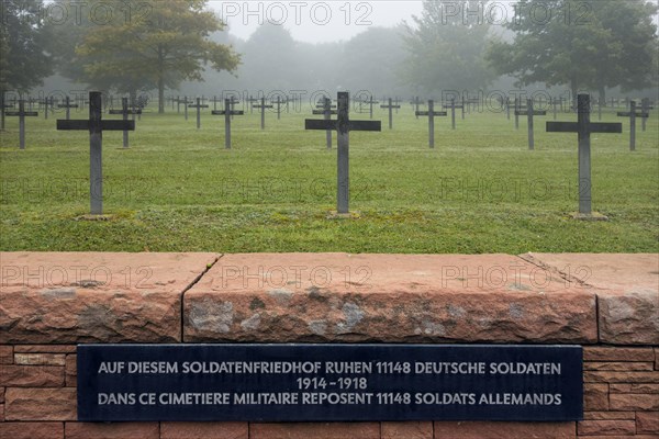 Graves of German soldiers at the First Wolrd War One Deutscher Soldatenfriedhof Consenvoye