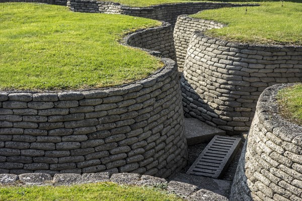 Preserved battlefield showing trenches near the Canadian National Vimy Memorial