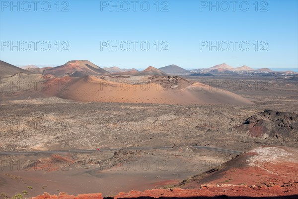 View of large crater of extinct volcano