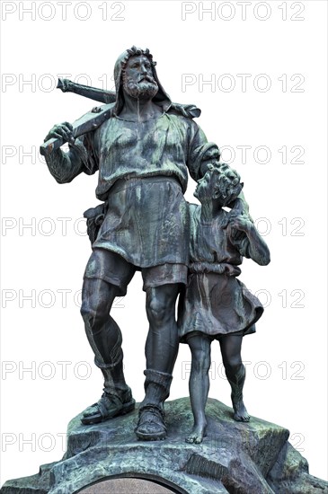 Statue of William Tell and his son