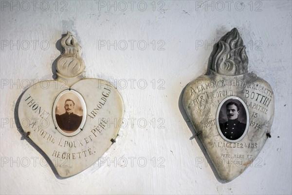 Commemorative plaques of killed soldiers in the Fort de Loncin