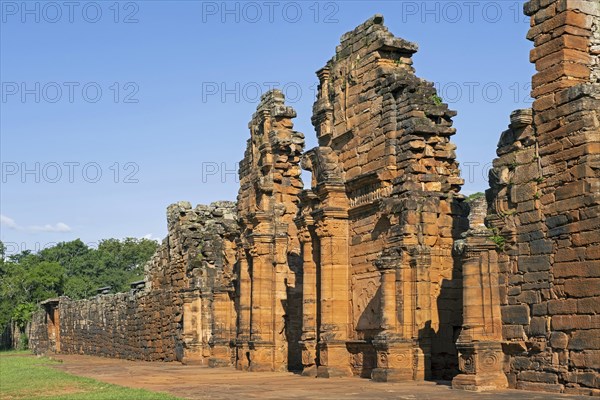 Remains of the 17th century Spanish Jesuit mission San Ignacio Mini built during the Spanish colonial period