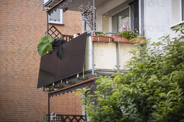 Balcony power plant Solar panel on a balcony in Hilden