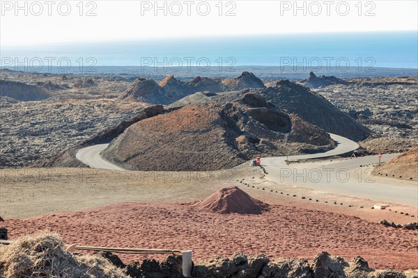 View of crater landscape with extinct volcanoes Volcanism