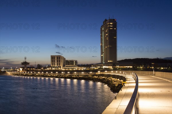 Maritim Hotel at night at seaside resort Travemuende