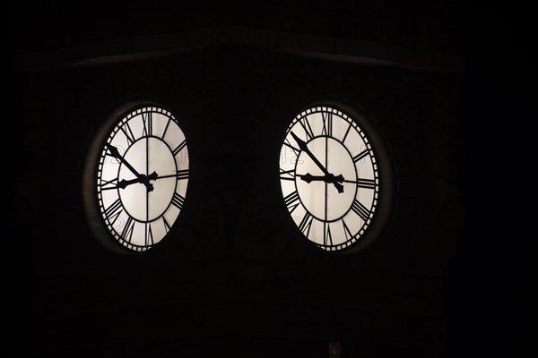 Historical clock at the water level tower