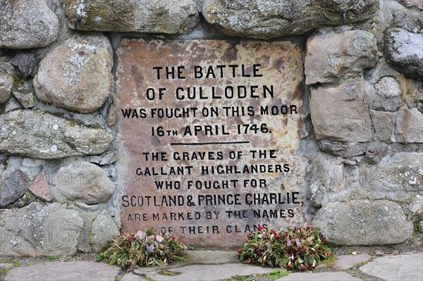 Memorial cairn in honour of the fallen Jacobite soldiers at the Culloden battlefield