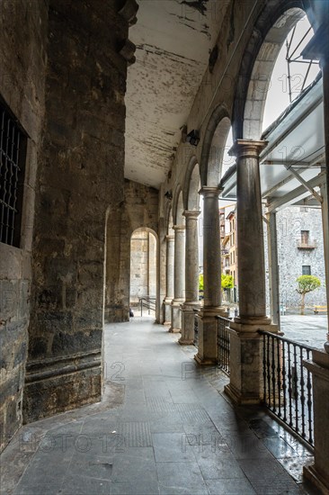 Columns in the basement of the church of Santa Maria La Real in the town of Azkoitia next to the Urola river