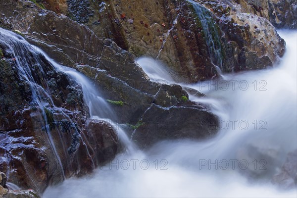 Stream flowing through in the gorge Wimbachklamm in Ramsau bei Berchtesgaden