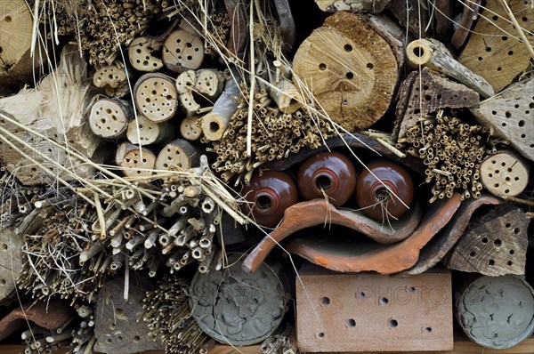 Insect hotel for solitary bees and artificial nesting place for other insects