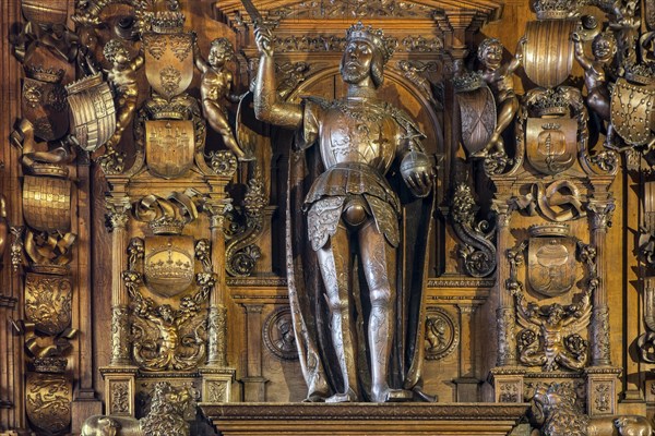 16th century Emperor Charles mantelpiece in Alderman's chamber at Brugse Vrije