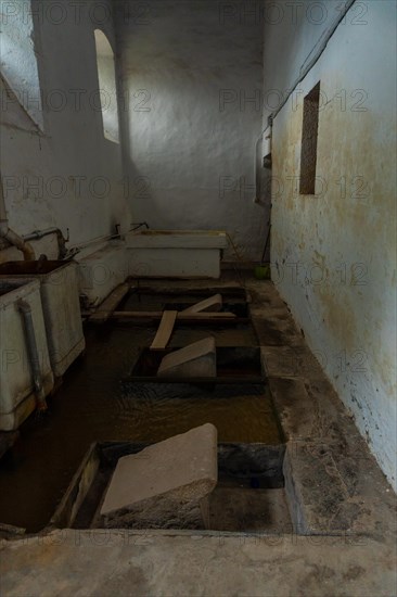 Old laundry of the old Santa Clara Monastery in the town of Azkoitia next to the Urola river. Founded by Don Pedro de Zuazola